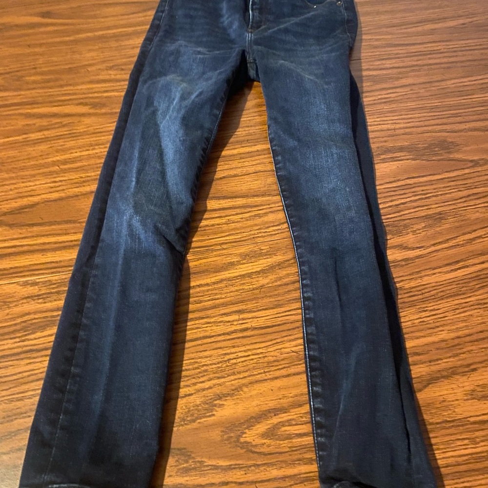 Abercrombie & Fitch Simone High Rise Ankle Jeans Size 00 Waist 24 Dark Blue - Picture 2 of 6